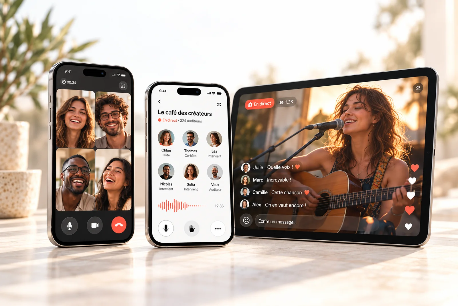 Concept d’interface live : application mobile, conçue pour ses utilisateurs.