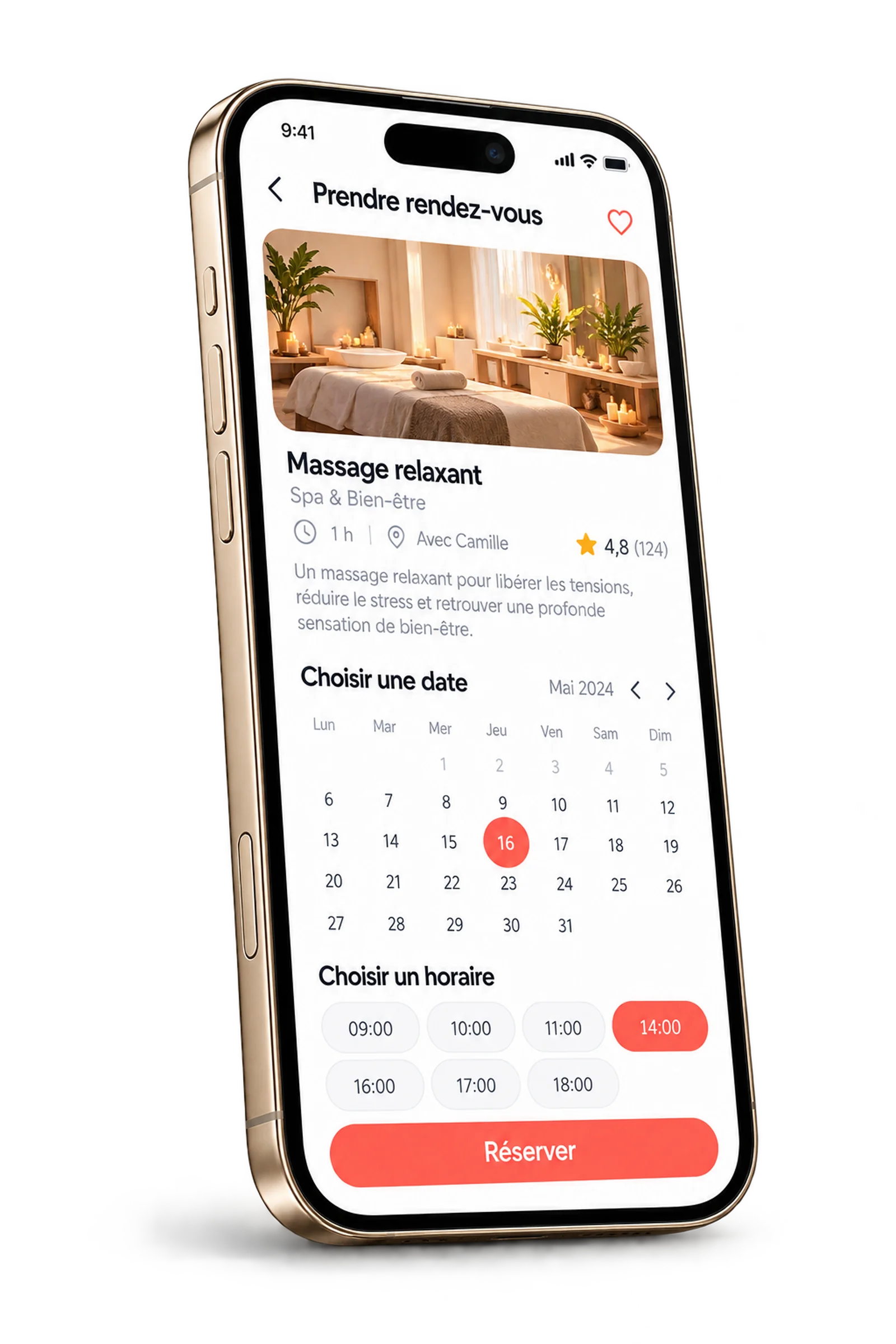 Concept d’interface detailBooking : application mobile, conçue pour ses utilisateurs.