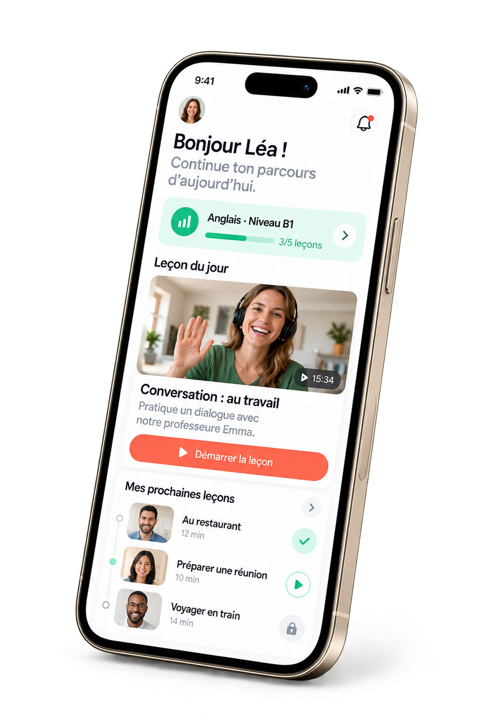 Concept d’interface detailEducation : application mobile, conçue pour ses utilisateurs.