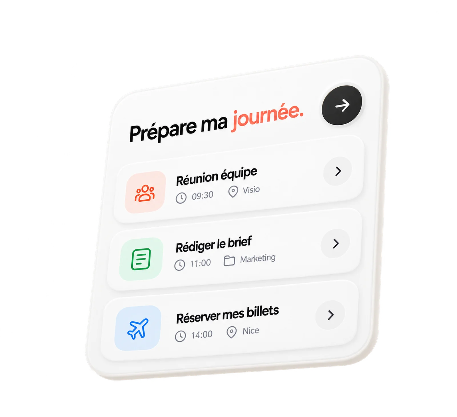 Concept d’interface featureAI : application mobile, conçue pour ses utilisateurs.