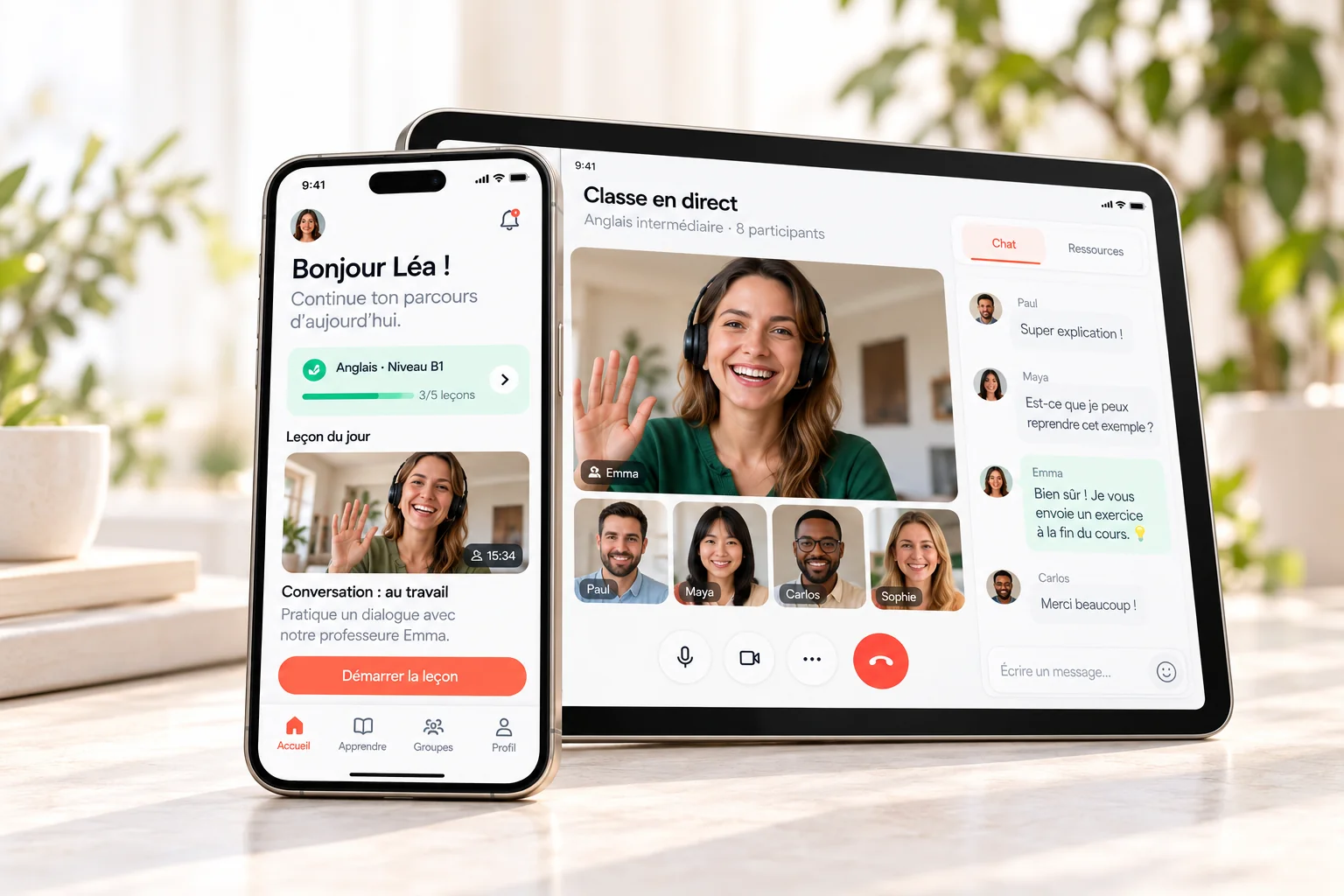 Concept d’interface education : application mobile, conçue pour ses utilisateurs.